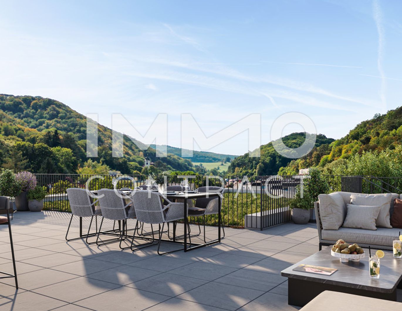 herrlicher Ausblick auf den Wienerwald: 3 Zimmer-Wohnung mit 2 Terrassen