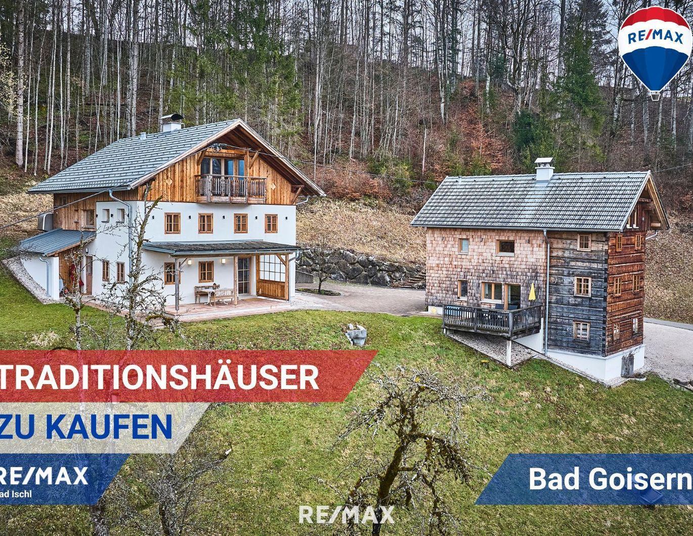 Luxuriöse Waldliegenschaft in idyllischer Lage bei Bad Goisern am Hallstättersee - Ruhe, Natur & drei charmante Wohneinheiten in zwei Häusern
