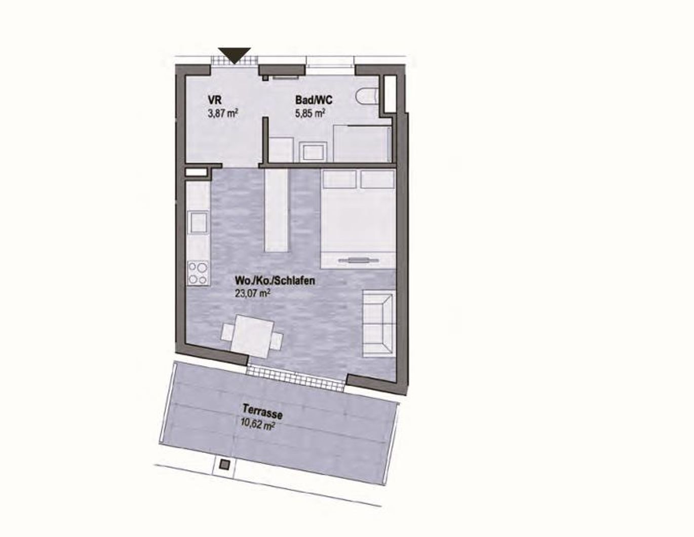 Wohnen in Graz Geidorf - Exklusive Anlegerwohnung (32m²) mit Terrasse in bester Lage! Provisionsfrei