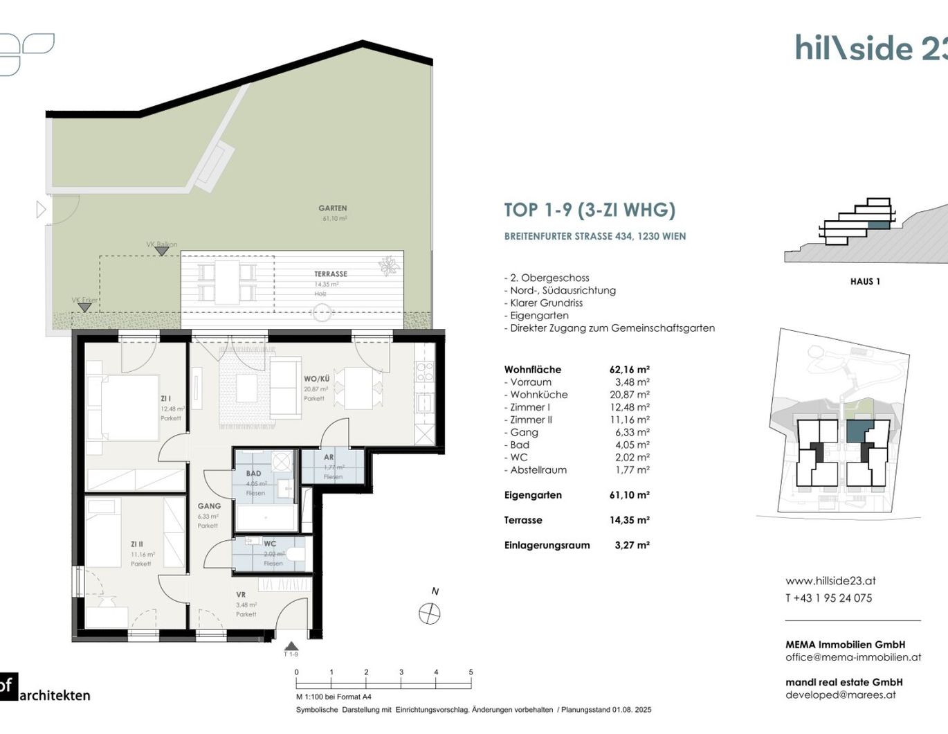 Familienhit! Traumhafte 3-Zimmer-Wohnung mit 61 m² Garten zu verkaufen!