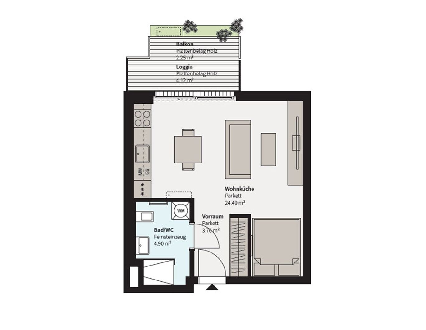Erstbezug ab April! Moderne Garconniere mit Balkon nahe Donau Zentrum zu vermieten!