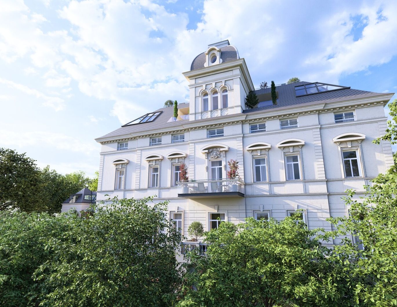 WIENTALBLICK | Lichtdurchflutete Wohnung in der historischen Villa Seutter mit 4,4m Raumhöhe & Blick auf denkmalgeschützte Linde | sanierungsbedürftig | + Garten optional