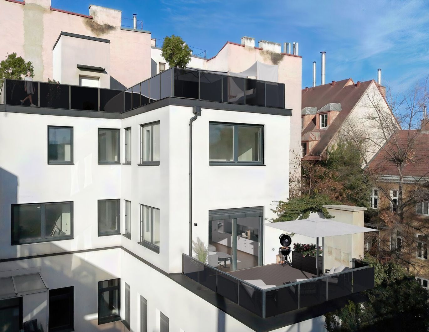 Einzigartige Dachgeschoss-Maisonette - 3 Terrassen, Weitblick, sowie Lift in jedes Geschoss inkl. Dachterrasse