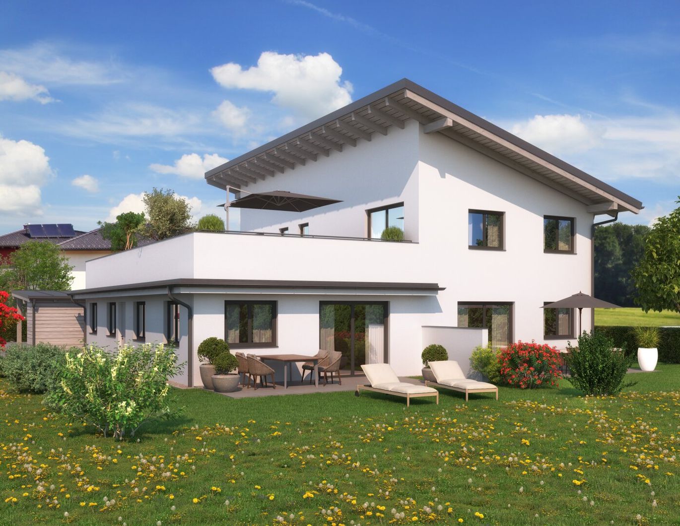 FernBlick 3: 4-Zimmer-Neubauwohnung mit großer Dachterrasse in Perwang am Grabensee