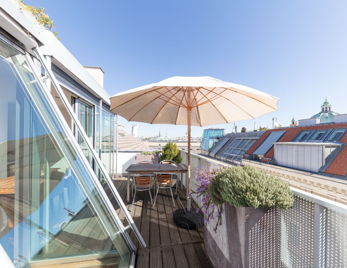 FULLY FURNISHED ROOFTOP APARTMENT WITH AC_Spacious living-dining area & 2 bedrooms