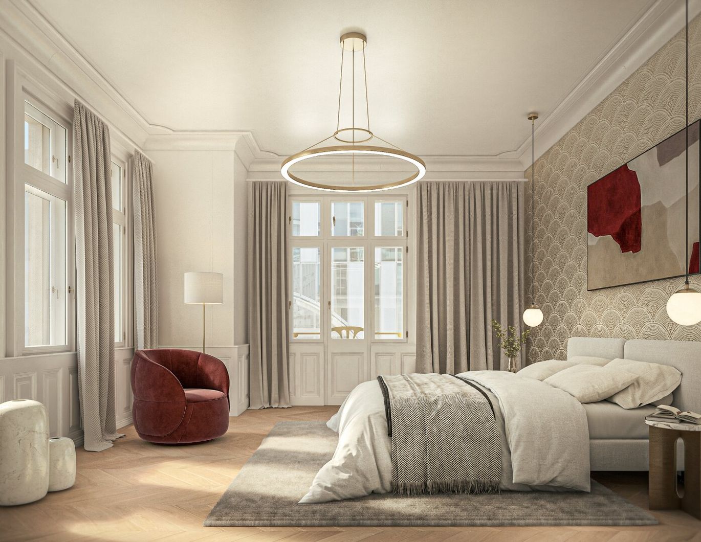 Stilvolle 5-Zimmer-Wohnung im klassischen Wiener Stil mit Loggia - ANDEA Parkside Residences