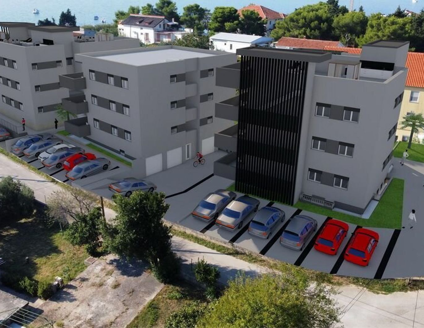 Neubau-Penthouse mit zwei Schlafzimmern, Dachterrasse und Meerblick, nur 100 m vom Strand entfernt