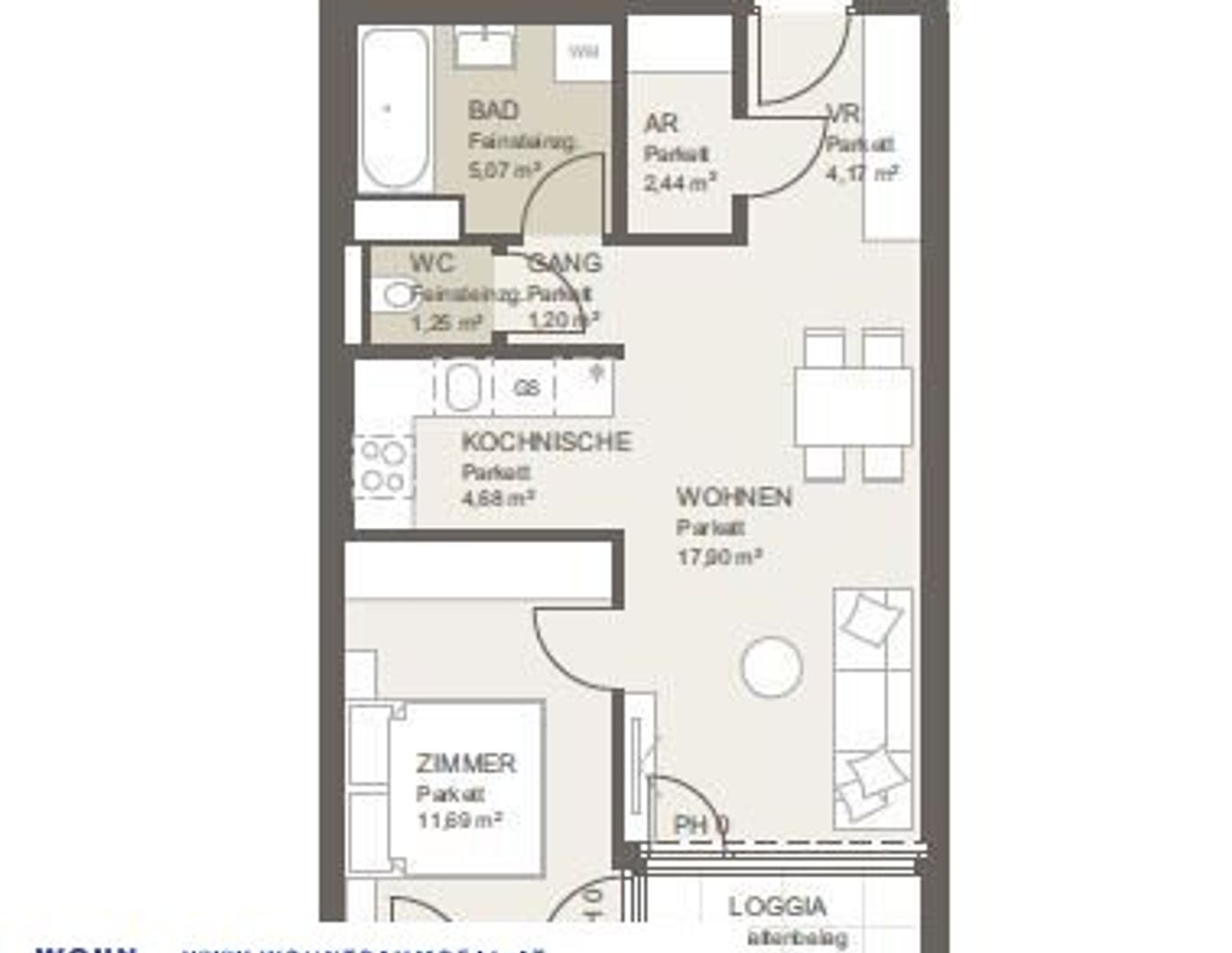 sonnige 2-Zimmer-Wohnung mit Loggia - ERSTBEZUG