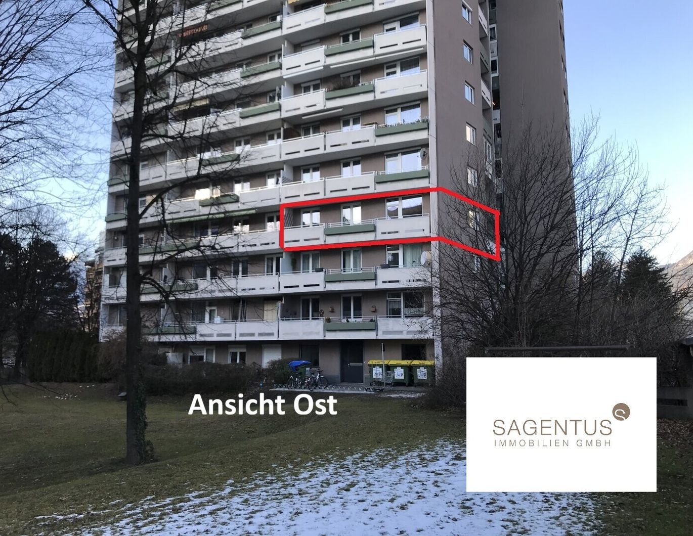 Große und sehr gut eingeteilte 3-Zimmer-Wohnung mit zwei Balkonen in Innsbruck zu kaufen