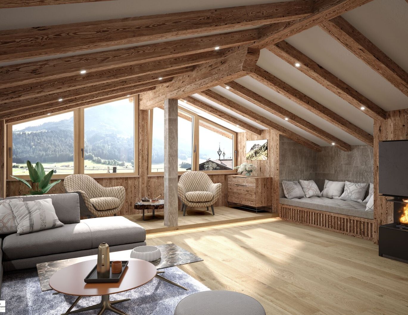 Kirchberg in Tirol: Kernsanierte, sonnige Maisonette-Wohnung