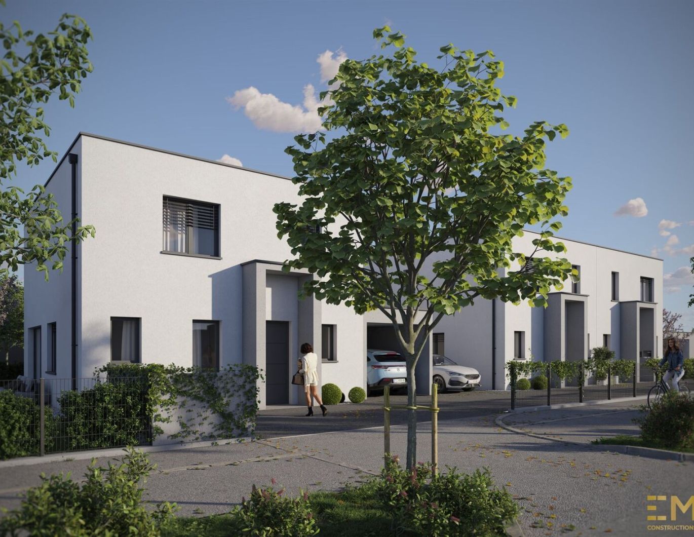 Belagsfertige Doppelhaushälfte inkl. Carport und Parkplatz in Pichling: 5 Zimmer, Terrasse, Eigengarten.