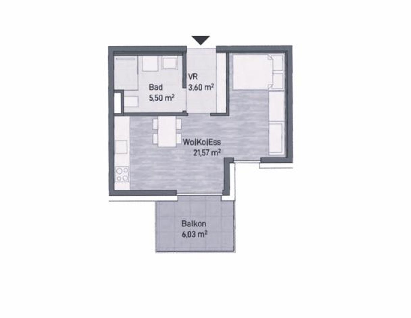 Neubauprojekt in Graz, Jakomini - Moderne Anlegerwohnung (32m²) mit Balkon! Provisionsfrei