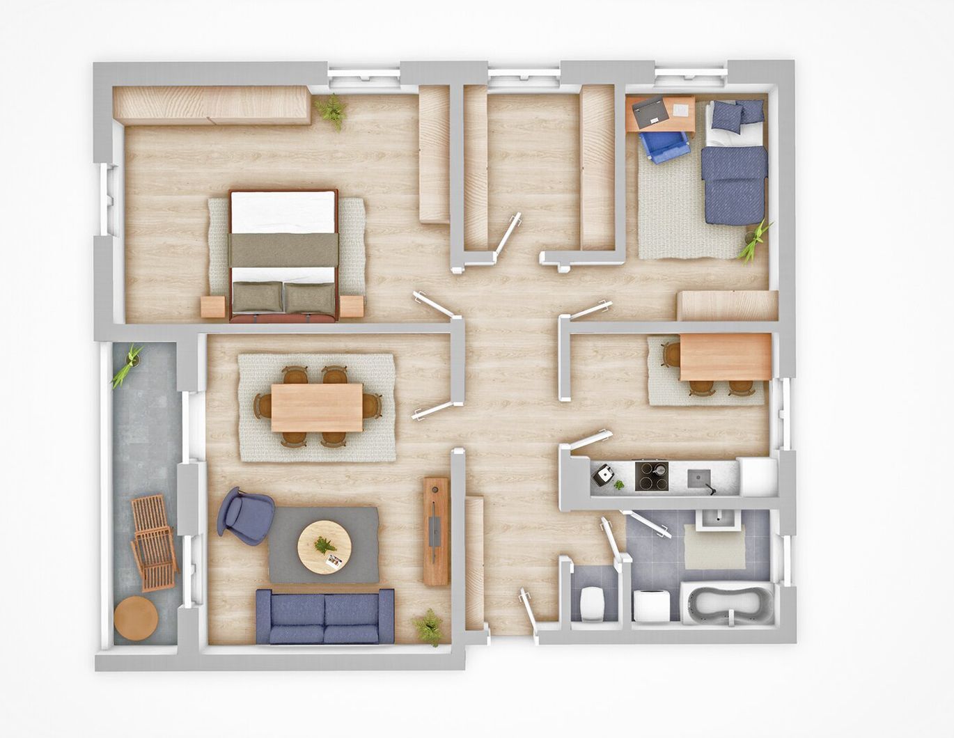 *geräumige 3 Zimmer Wohnung mit extra Küche und Balkon! Super schöne Aussicht inkludiert!