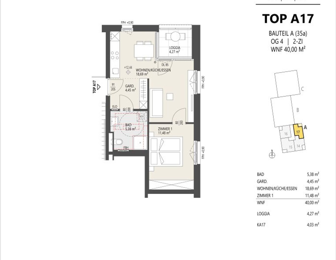 2-Zimmer-Dachgeschosswohnung, Top A17, Innsbruck