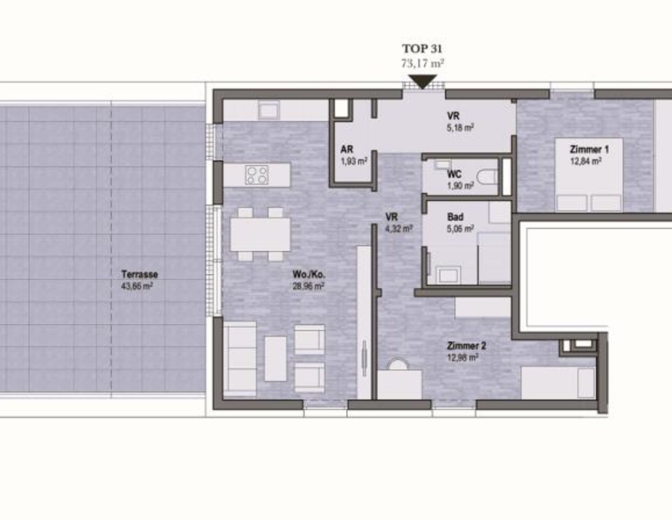 Wohnen in Graz Geidorf - Exklusive Eigentumswohnung (73m²) mit Terrasse in bester Lage! Provisionsfrei