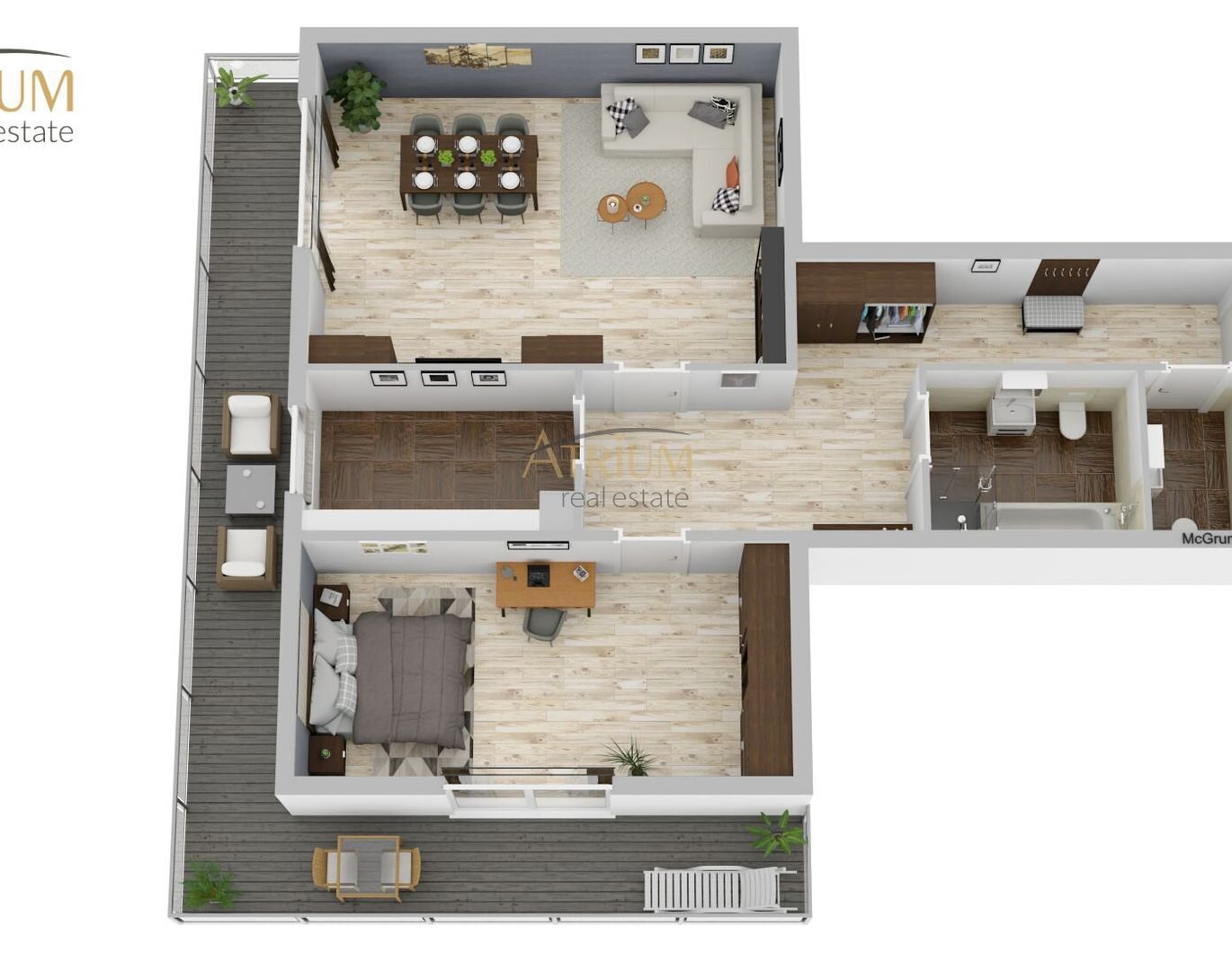 Lichtdurchflutete 2-Zimmer-Dachgeschosswohnung mit 15 m² Balkon in ruhiger Lage