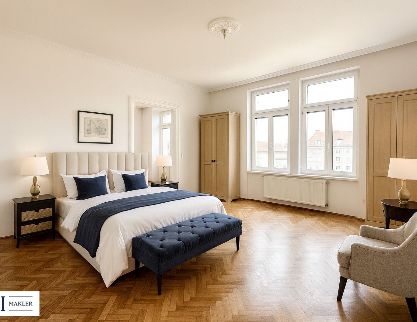 NEUJAHRSAKTION - PREISREDUKTION gültig bis 28.02.2026 - Elegante 4-Zimmer-Altbauwohnung mit Weitblick - in Top-Lage des 4. Bezirks beim Wiener Hauptbahnhof