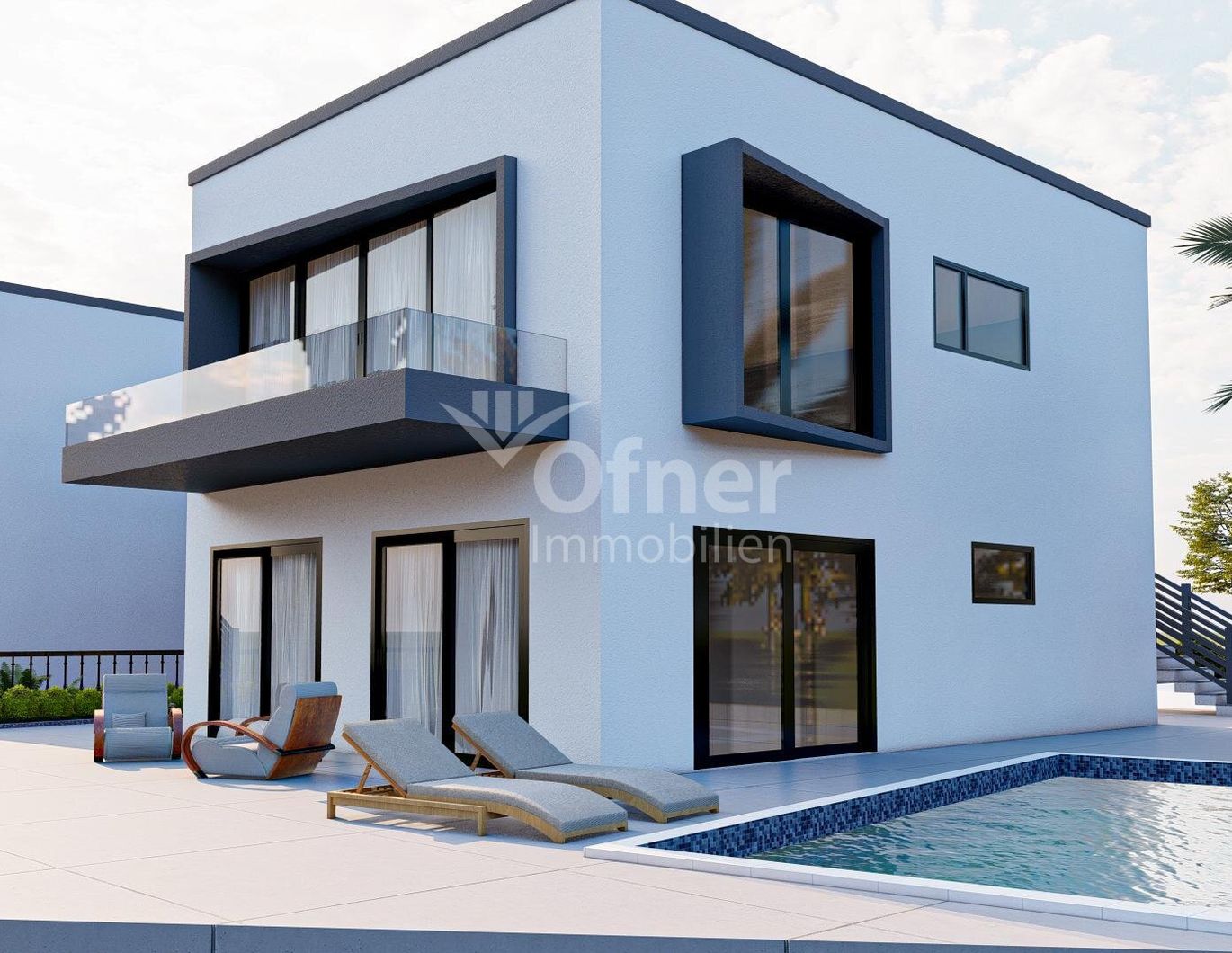 Krk - Villa mit Pool und Meerblick