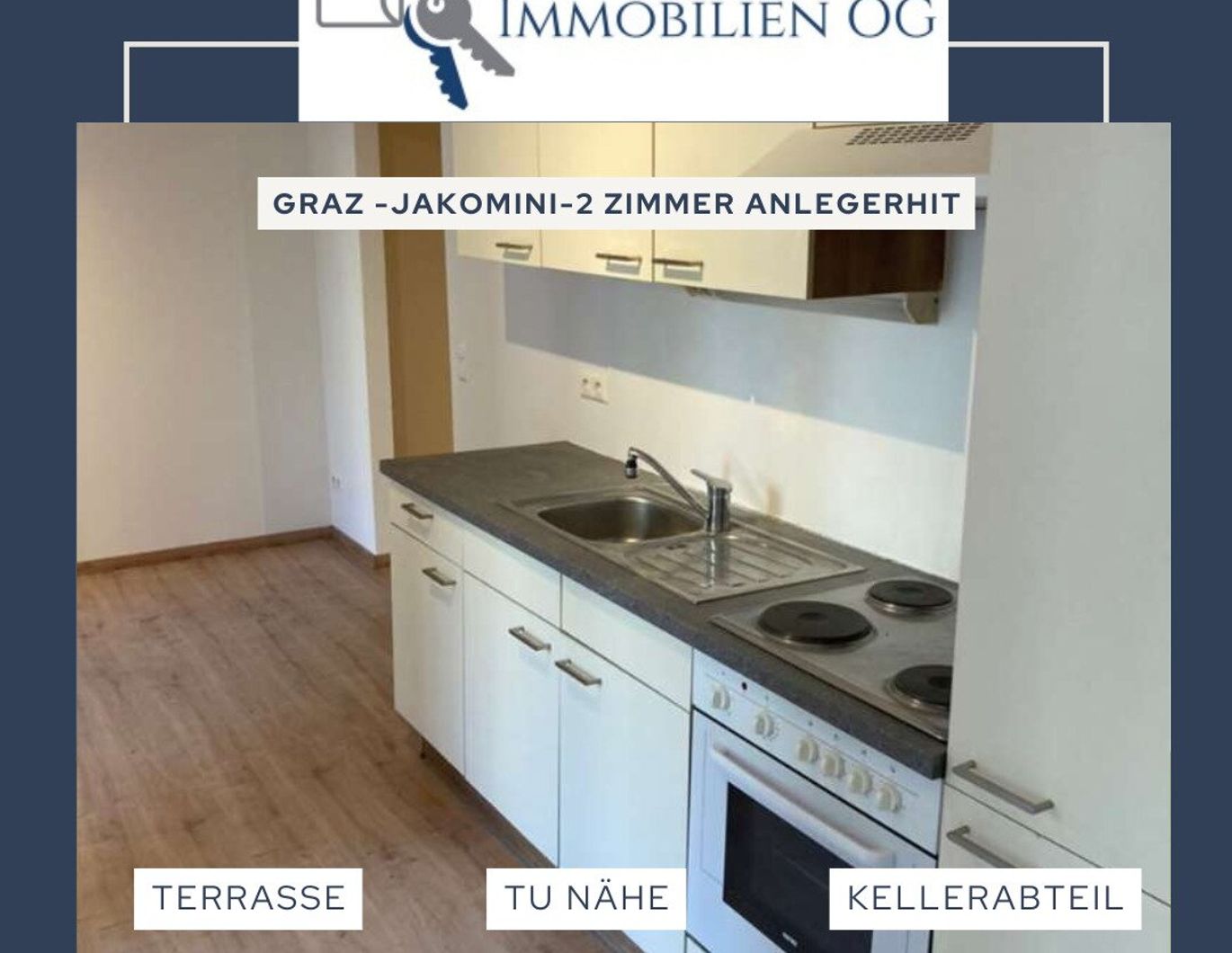 Graz - Jakomini - TU Nähe - 2 Zimmer Anlegerwohnung - Terrasse -bestandsfrei