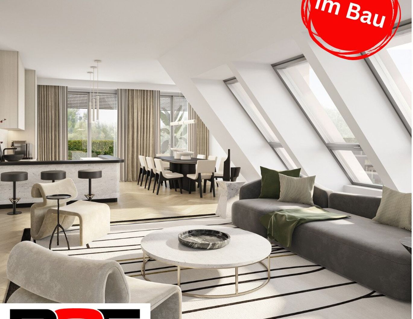 Traumhaftes 5-Zimmer Penthouse mit 2 Terrassen, großem Dachgarten und toller Aussicht - TWIN ESTATES