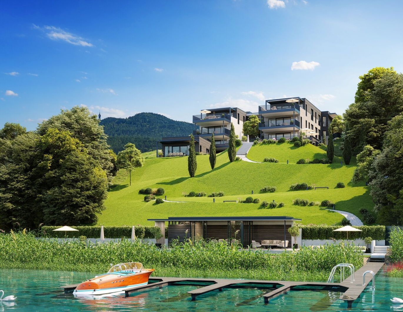 Luxus-Penthouse am Wörthersee - privater Seezugang mit Marina!!