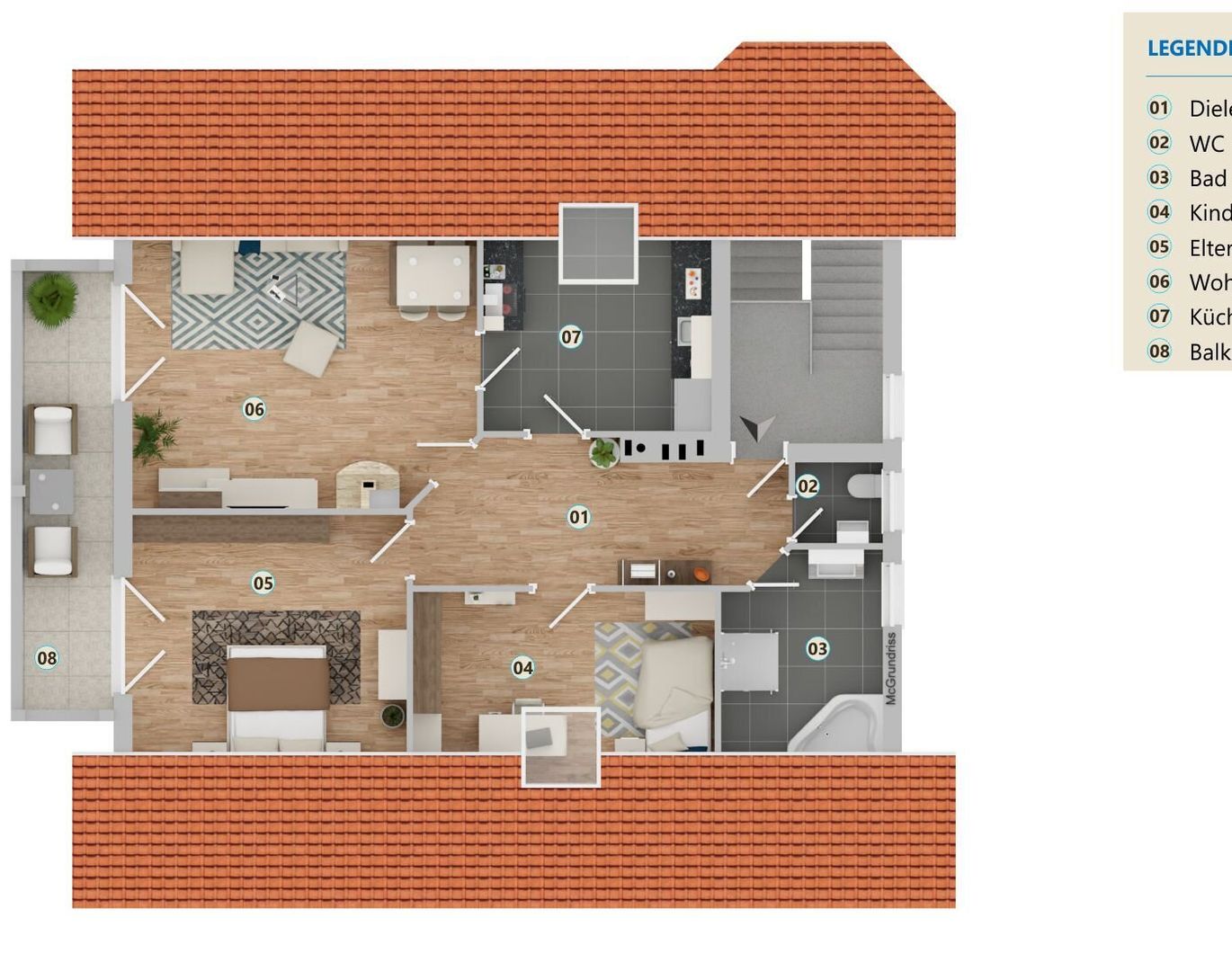 Sehr schöne Dachgeschosswohnung in Wels - 3 Zimmer, Balkon, perfekt für Familein und WG's