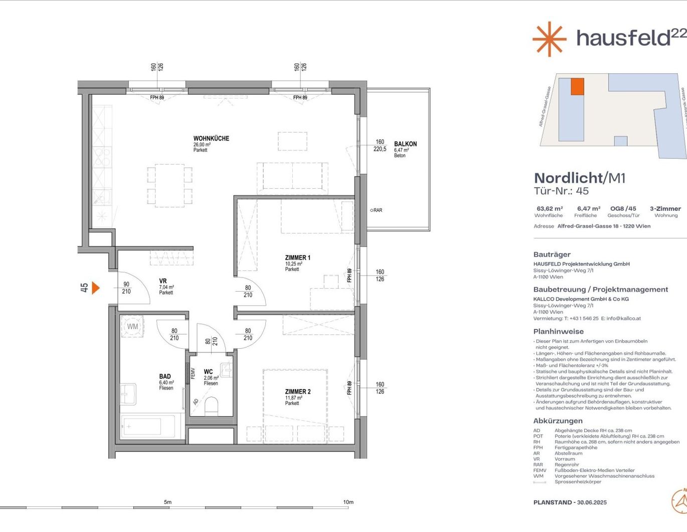 Unbefristete Neubau-Mietwohnung im Oberen Hausfeld | Termin online buchen: www.hausfeld22.at/nordlicht
