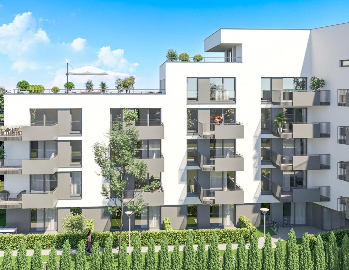 Erstbezug 2-Zimmer-Wohnung in Wels: Balkon, Einbauküche und Fußbodenheizung!