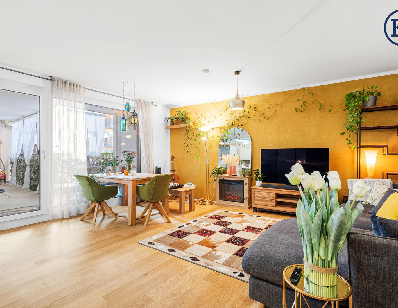 Hofseitige 3-Zimmer-Wohnung mit 14 m² Loggia