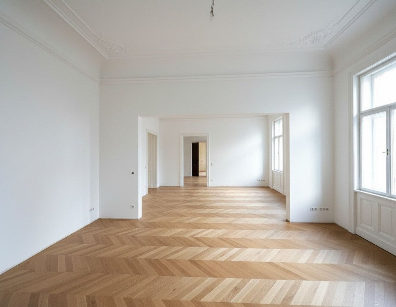 ERSTBEZUG NACH GENERALSANIERUNG: Einzigartige helle Altbauwohnung mit Stuckdecken in ruhiger Lage