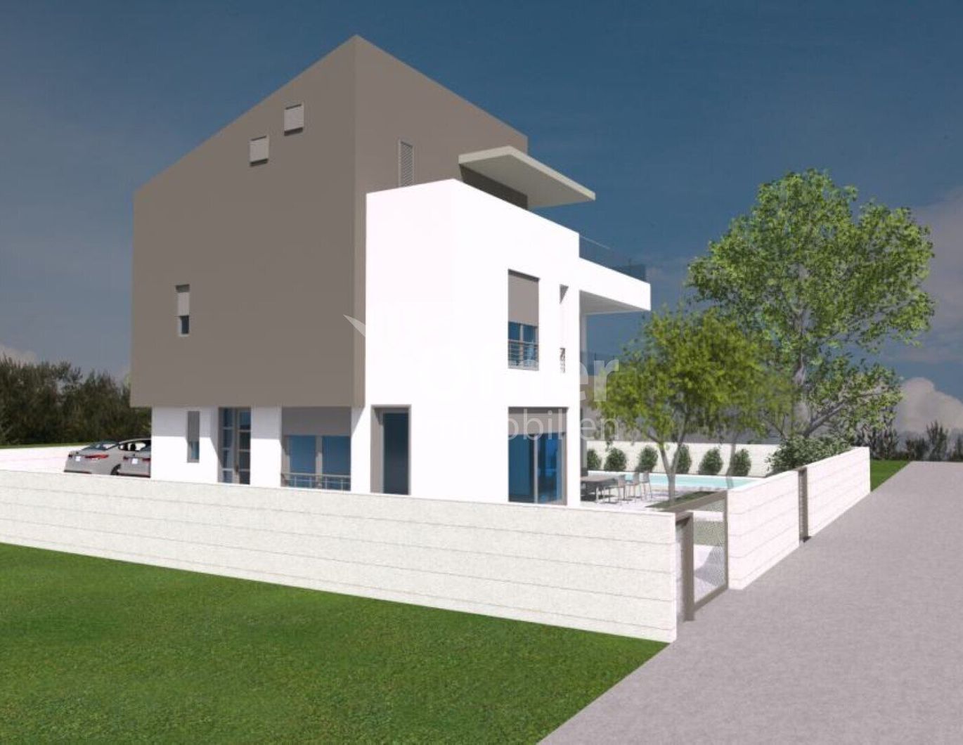 Zaton - luxuriöser Neubau mit Pool, 210 m vom Meer