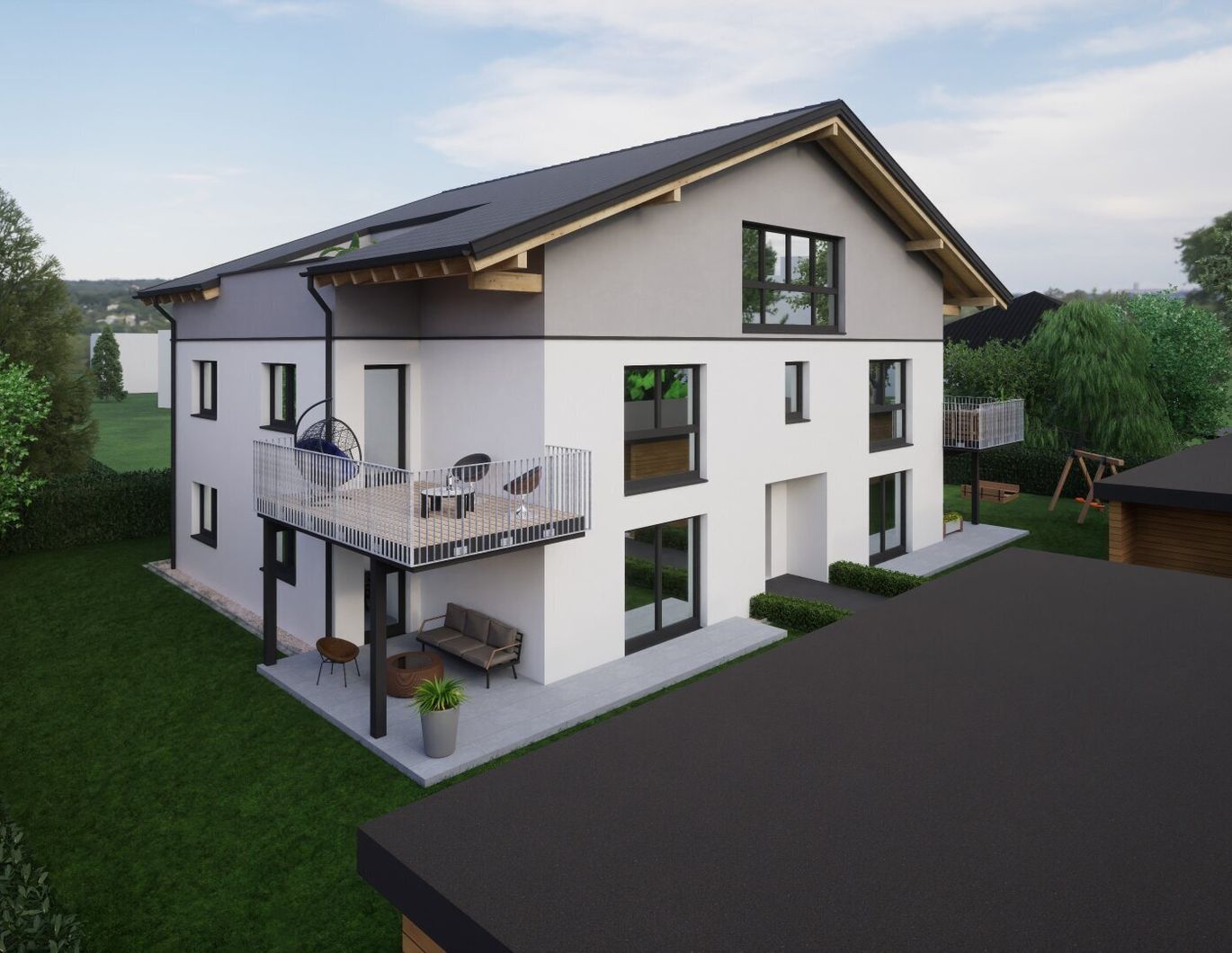 K3 - Neubau Ried/Tumeltsham -Terrassenwohnung im Obergeschoss mit Lift, Doppelcarport und Top - Ausstattung