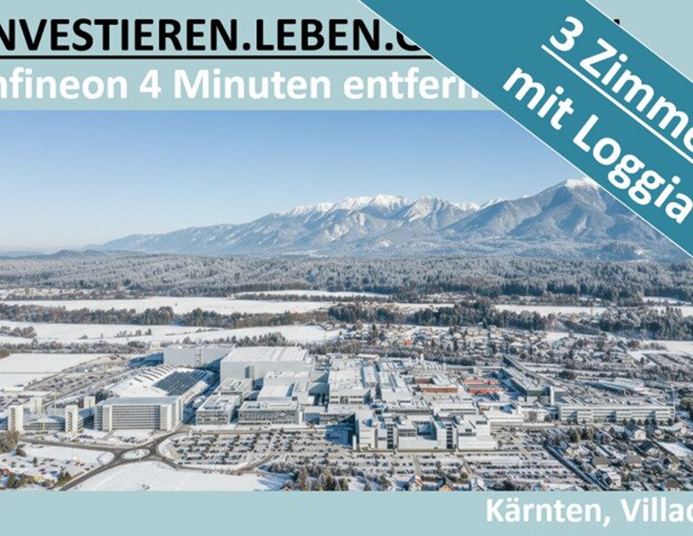 INFINEON 4 MINUTEN ENTFERNT - 3 ZIMMER MIT LOGGIA