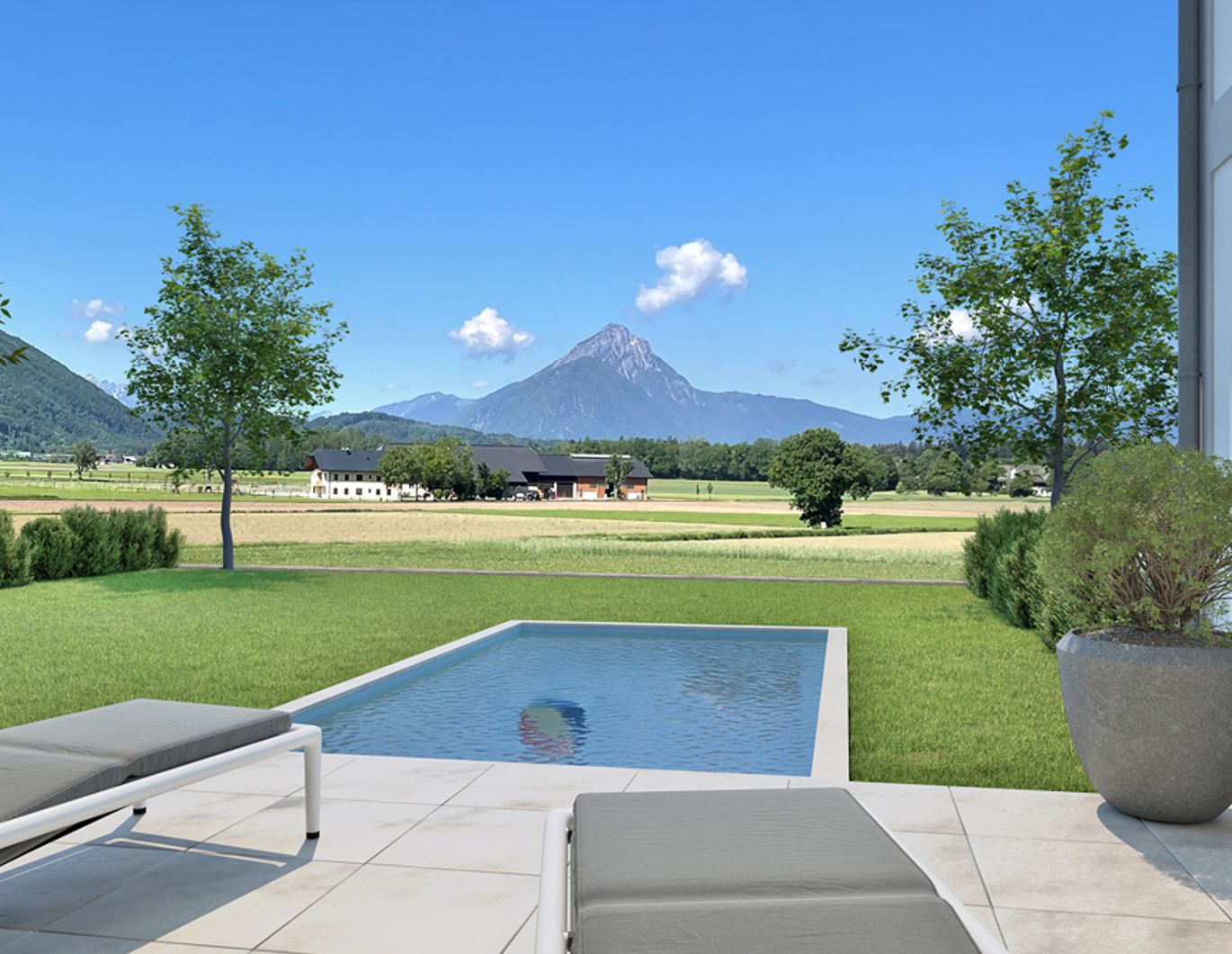 Hier spielt die Aussicht die Hauptrolle! 4-Zimmer Gartenwohnung mit Blick auf den Untersberg