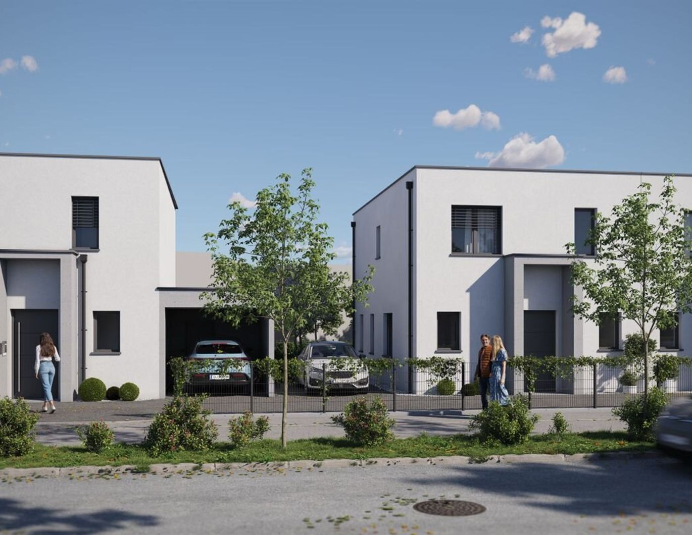 Schlüsselfertige Doppelhaushälfte inkl. Carport und Parkplatz in Pichling: 5 Zimmer, Terrasse, Eigengarten.