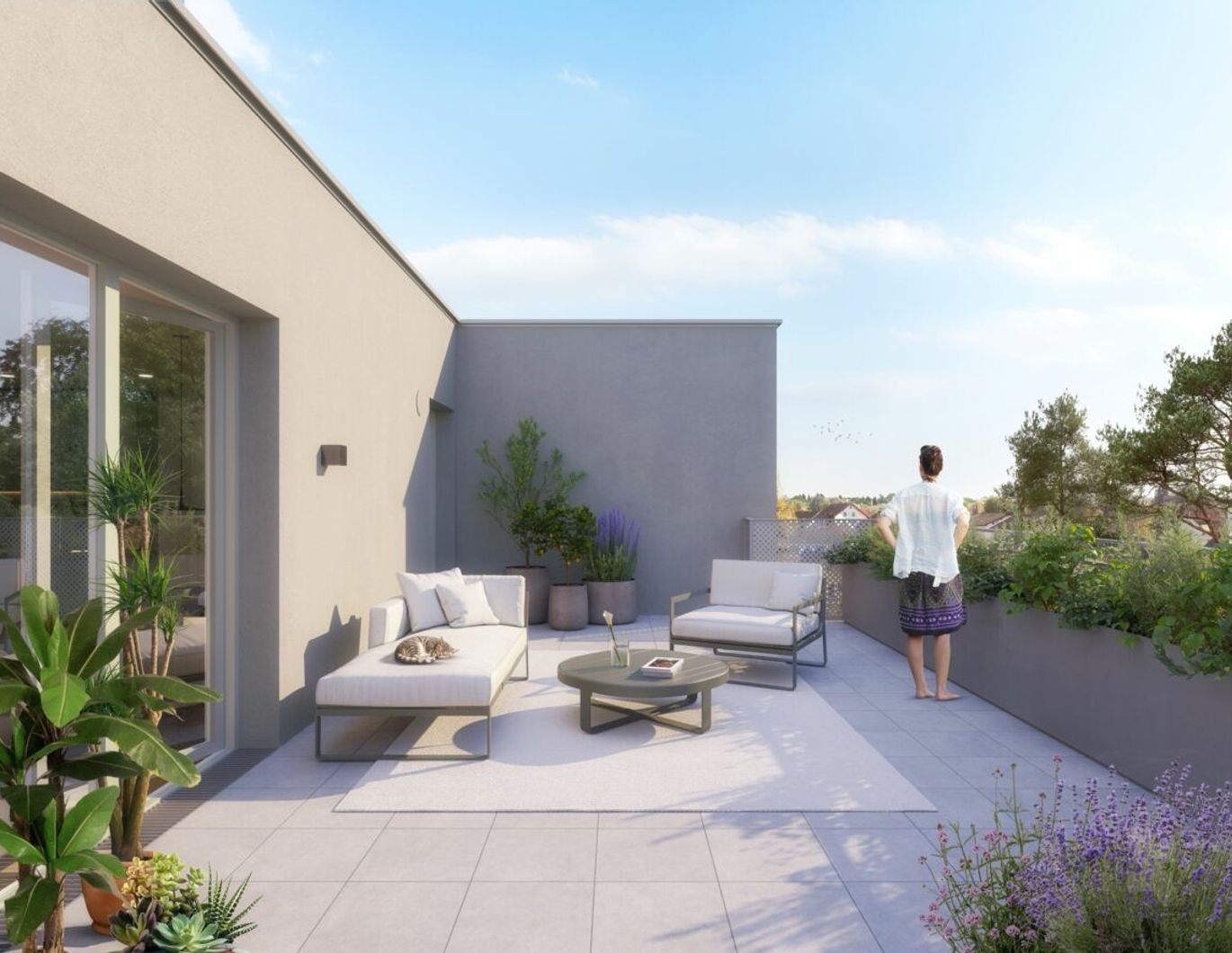 BAUBEGINN!_Top 22_kompakte und helle 2 Zi Dachgeschoßwohnung mit 2 Terrassen_EDMUND