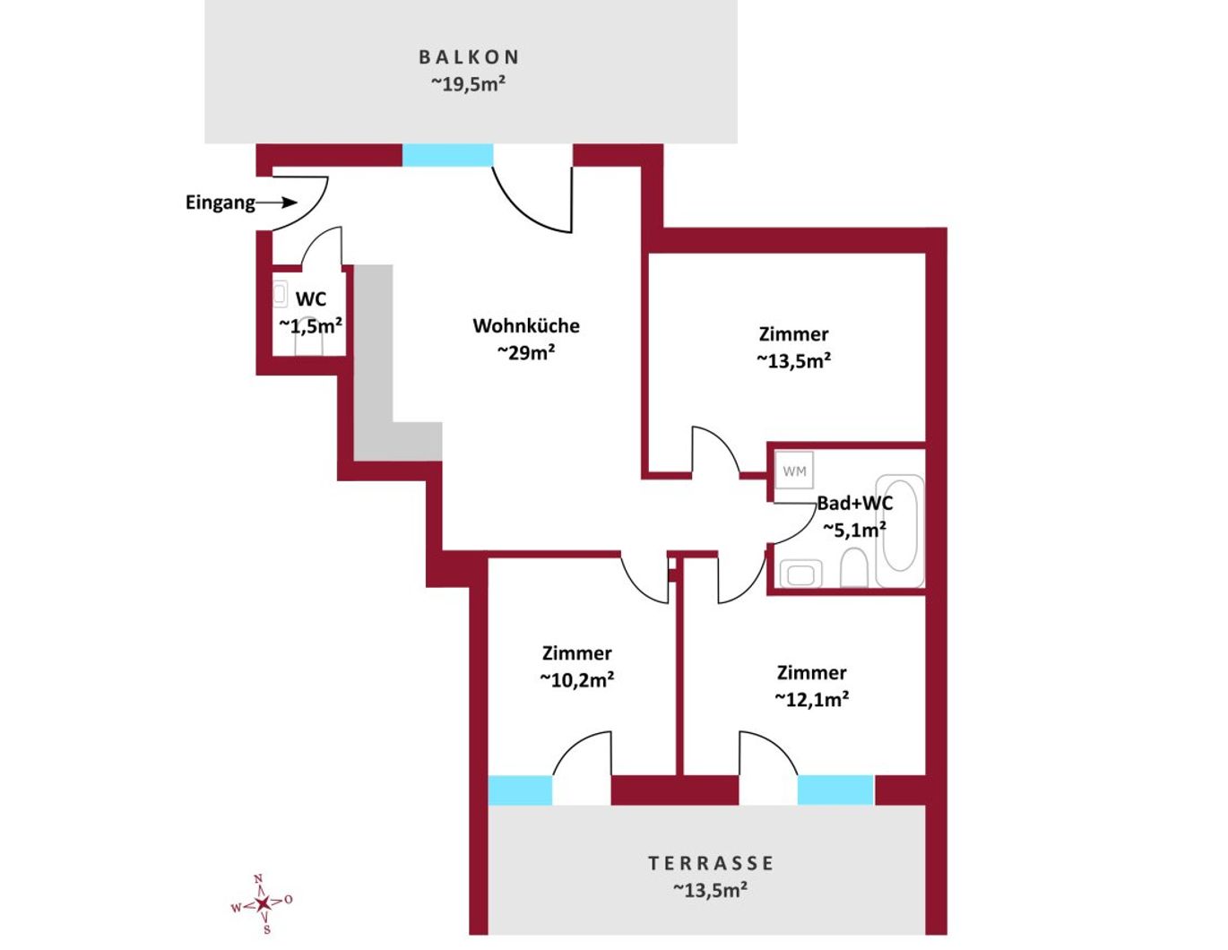 JETZT NOCH WÜNSCHE EINBRINGEN! DG Neubau/Erstbezug I Balkon + Terrasse + Dachterrasse I Schlüsselfertig I Luftwärmepumpe inkl. Kühlung