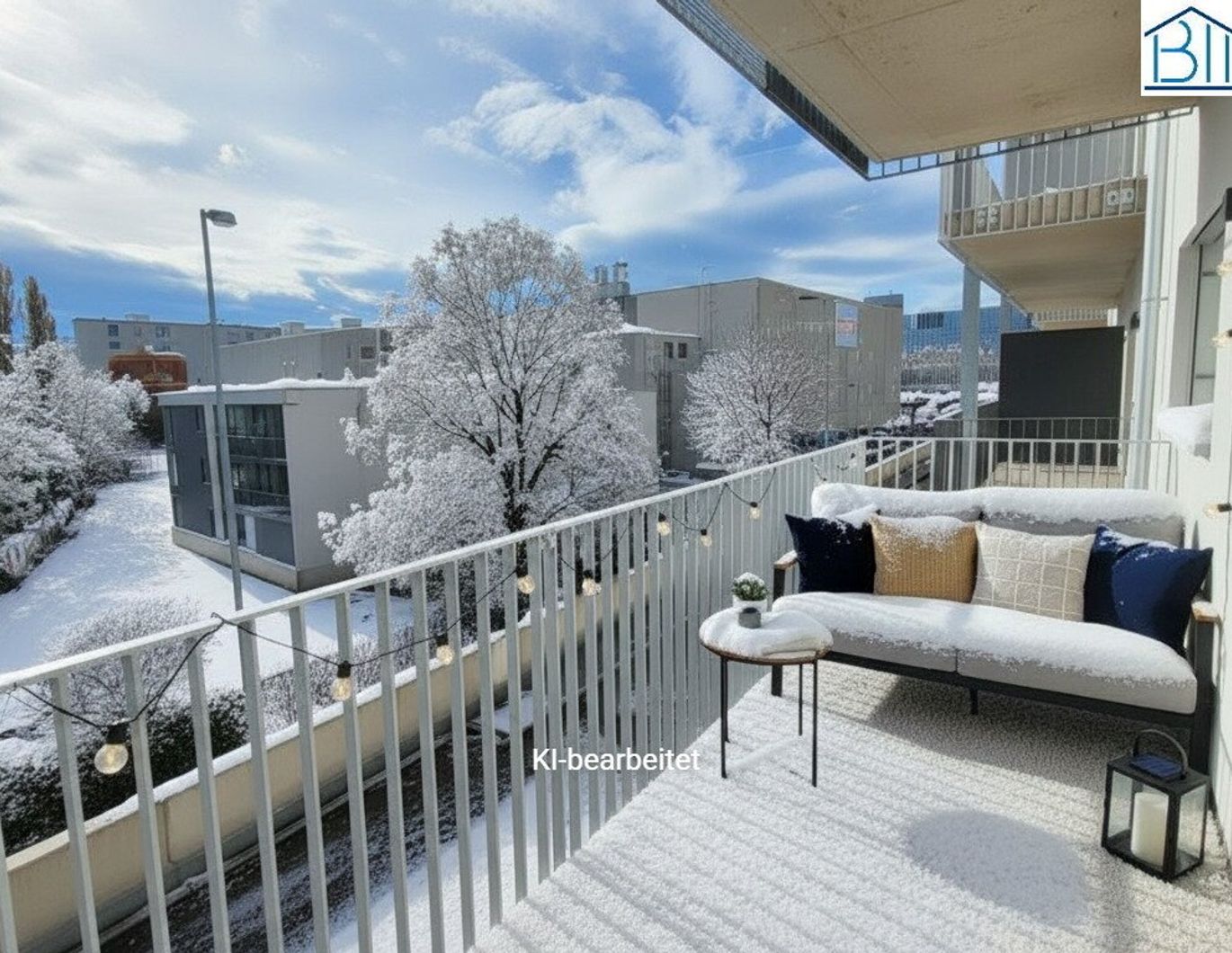Sonniger Südbalkon mit Ausblick