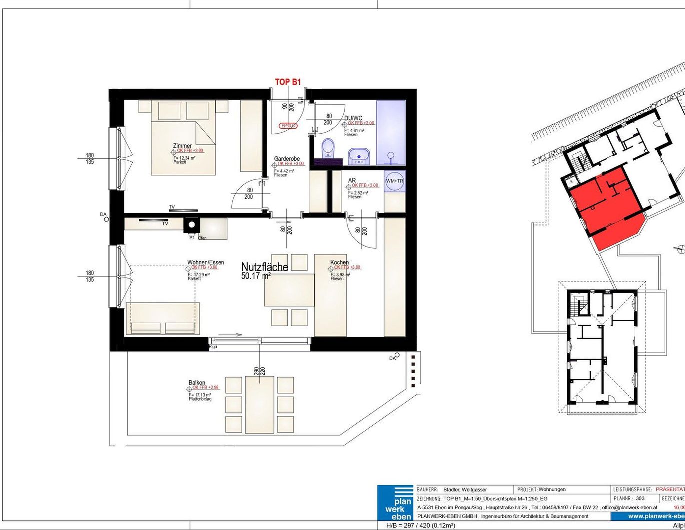 2 Zimmer Neubau Wohnung in Sonnenlage in Eben