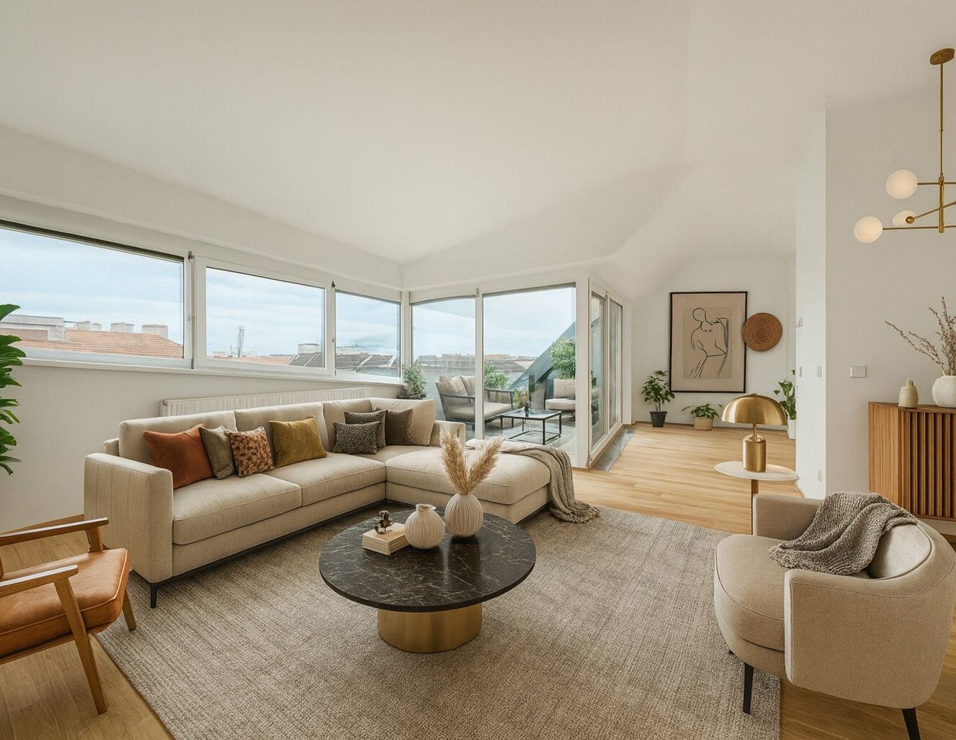 Exklusive Dachgeschoss Maisonette mit 2 Sonnenterrassen & Skylineblick in absoluter Ruhelag - bestens Angebunden zum Stephansplatz