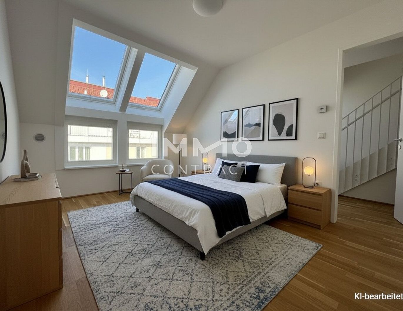 BEIM DONAUUFER: Lichtdurchflutete, klimatisierte Dachgeschoßwohnung mit Dachterrassen über den Dächern von Wien