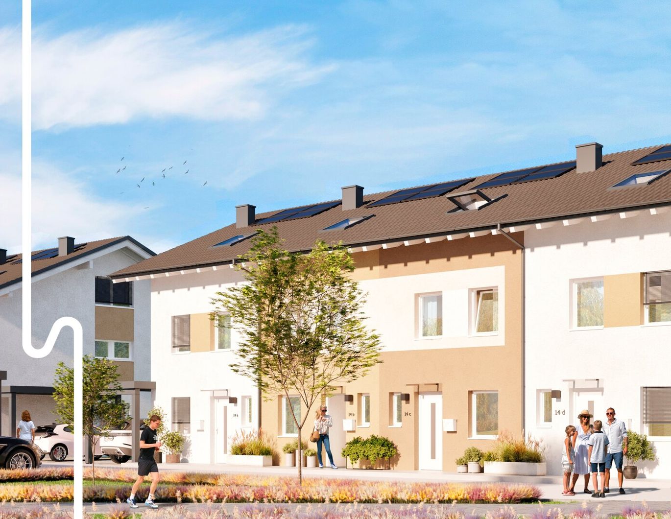 LEBEN AUF DER SONNENSEITE - Neubau Reihenhaus mit Carport & Garten
