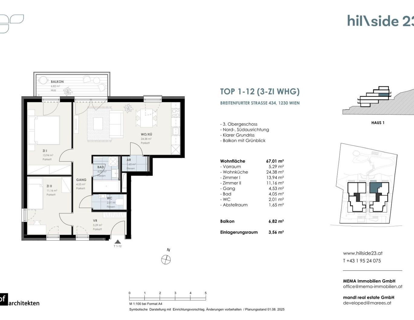 Moderne 3-Zimmer-Dachgeschosswohnung mit Balkon zu verkaufen!