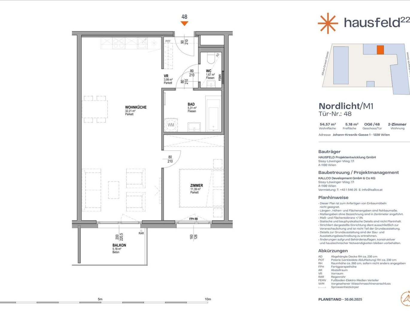 Unbefristete Neubau-Mietwohnung im Oberen Hausfeld | Termin online buchen: www.hausfeld22.at/nordlicht
