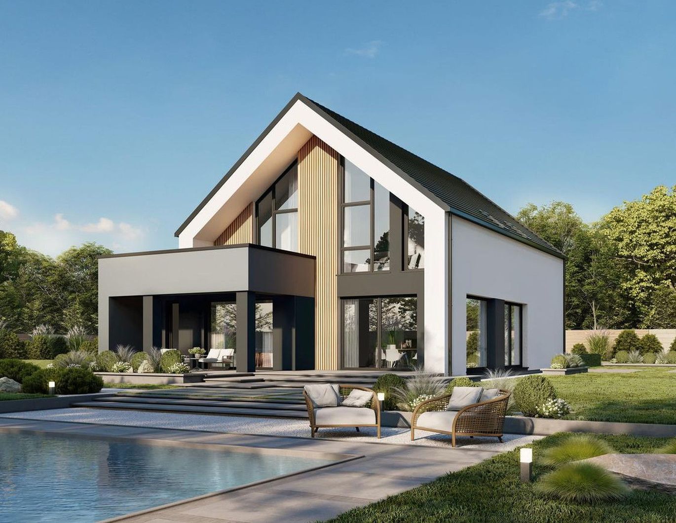 Moderne Architektur und stilvolle Details für gehobene Wohnwünsche!