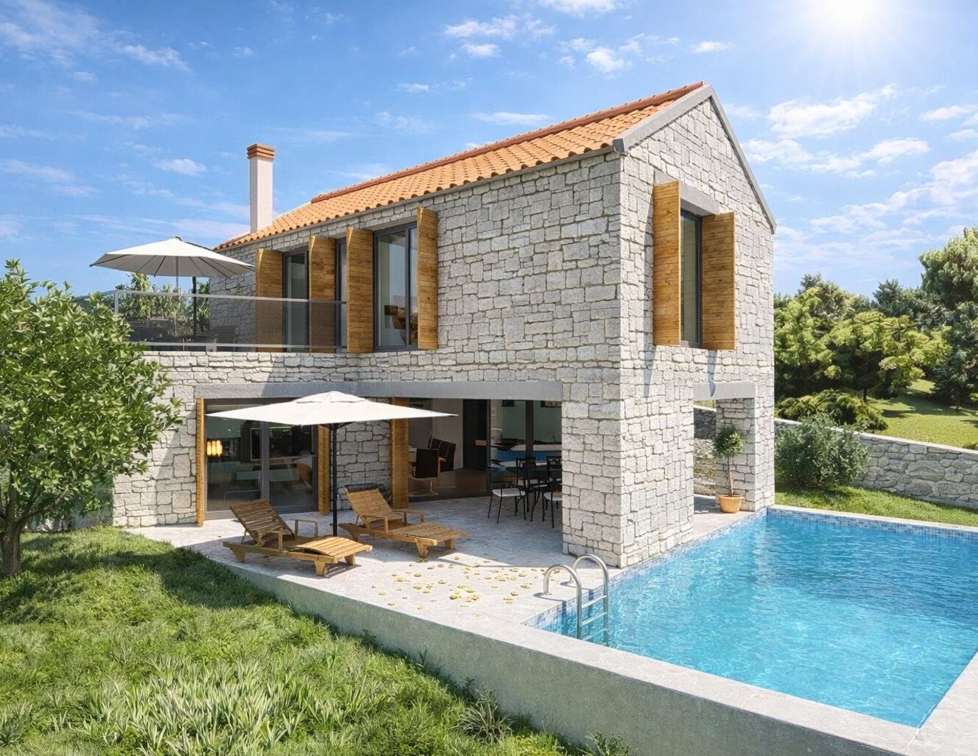 ZADAR Region - Dalmatinische Steinvilla mit Meerblick & Infinity-Pool in exklusivem Ambiente