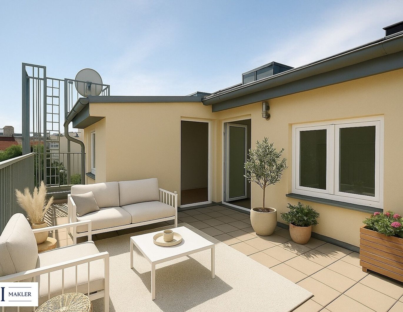Dachgeschoß-Maisonette mit optimaler Aufteilung für viel Privatsphäre und großzügiger Ostterrasse