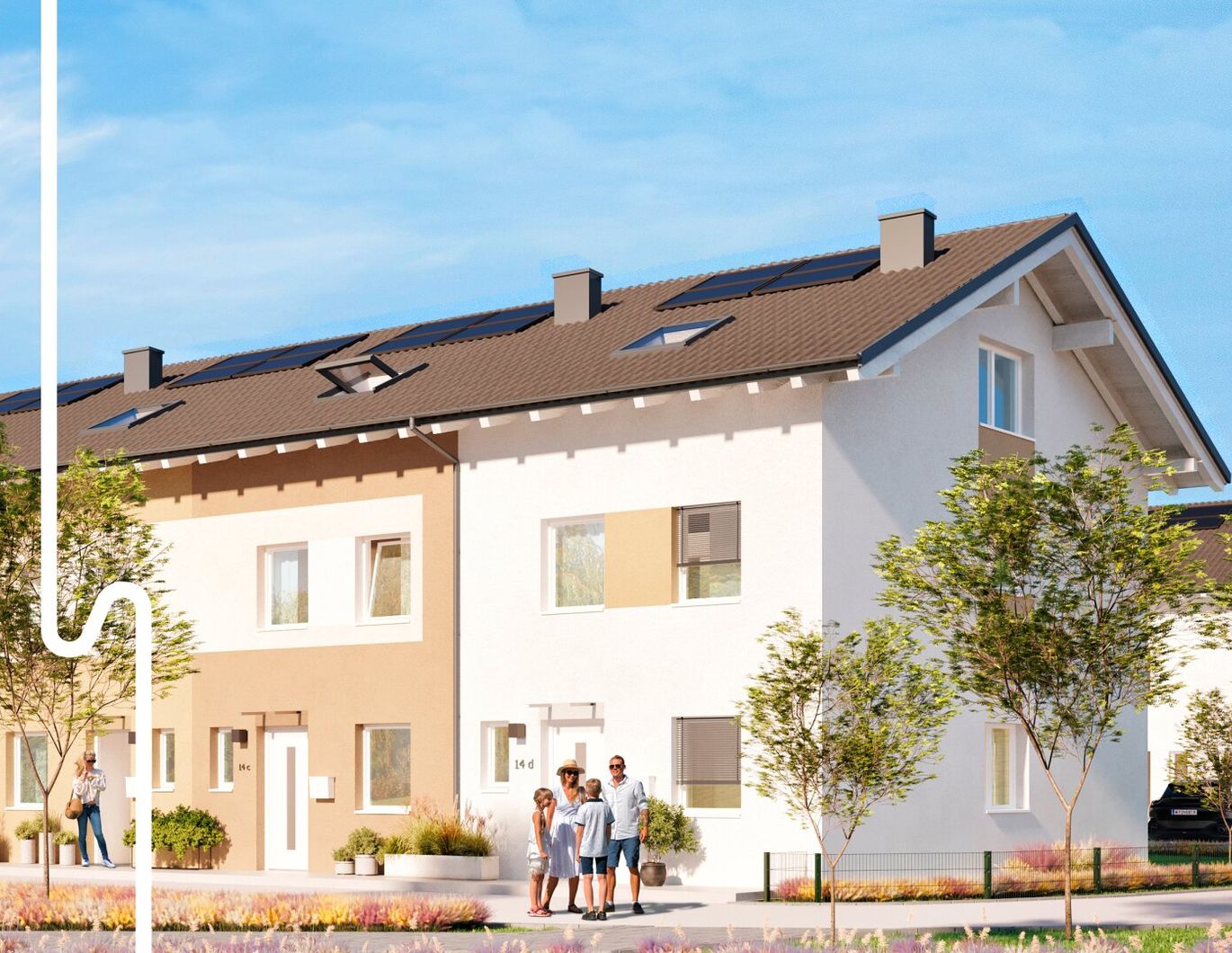 LEBEN AUF DER SONNENSEITE - Neubau Reihenhaus mit Carport und Garten