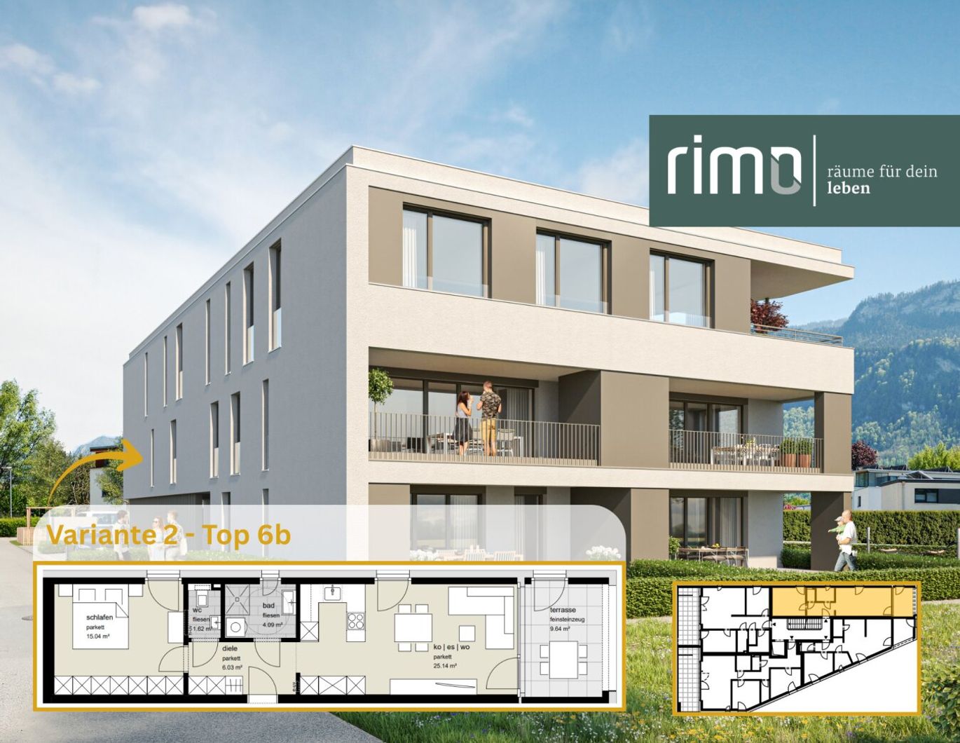 2-Zimmerwohnung mit Terrasse - Top 06b - V.2