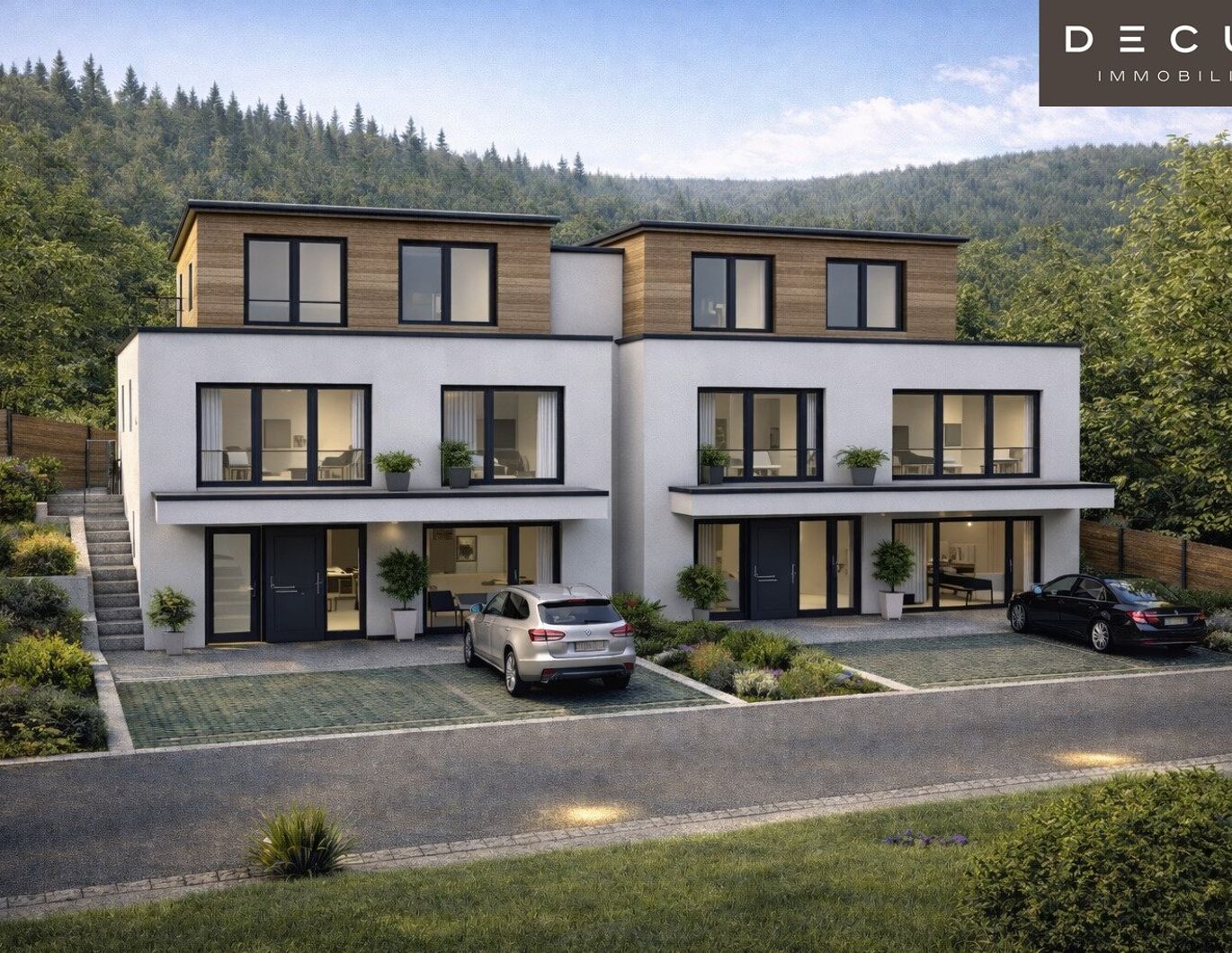 Exklusives Doppelhaus am Bartberg in Pressbaum | Panoramalage mit Blick auf den Wienerwaldsee & direkter Waldrandlage | Belagsfertig